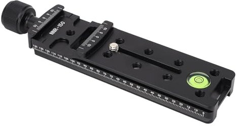 Akozon Camera Rail Nodal Slide Quick Release Plate Clamp with Bubble Level 38mm Slot for Panoramic and Macro Photography