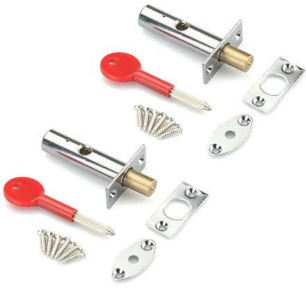 Rdxanc 2 pernos de puerta con llave de estrella, antirrobo, pernos de seguridad para tubos de tubo, cerradura de mortaja de seguridad duradera