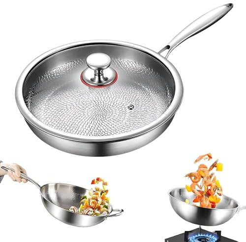 Juego de sartenes de titanio, multifuncionales, resistentes a los arañazos, antiadherentes, ultraduraderas, con tapa, ideal para cocinar saludable