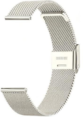 Sundara 20mm Rostfritt Stål Milanese mönster Klockarmband för Samsung Galaxy Watch 7 6 5 4 40mm 44mm/6 4 Classic 46mm 42mm 47mm 43mm/FE/5 Pro/45mm/Garmin Vivoactive 5 3 6/Forerunner 55 245 Band Unisex