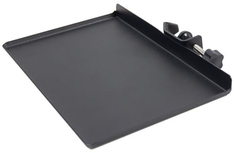 SECFOU Mikrofonständer Schwarze Multifunktionshalterung Ablage aus Eisen mit Klemmhalter und Kleine Zubehörablage für Soundkartenfach für Riegel und Kontrollraum