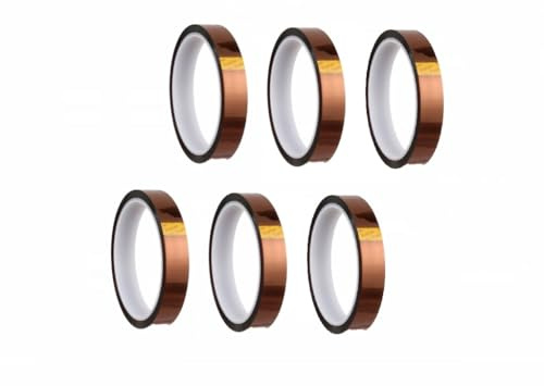 DRW Cinta aislante de poliamida resistente a temperaturas marron 6 unidades 15mm x 33m