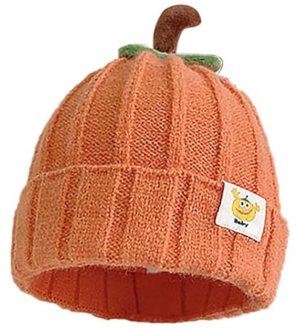 Generisch Baby Mütze Kürbis Design Orange, Weiche Wintermütze Für Jungen Und Mädchen, Kinder Beanie, Winterliche Wärme Hut Geschenk