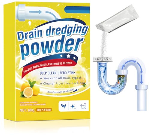 Allisway Abflussreiniger, Drain Cleaner, Abflussreiniger Schaum, Entfernt Verstopfungen und Ablagerungen aus Rohren, Geeignet zur Reinigung von AbflüSsen in Badezimmern und Küchen, 30 g X 6 PCS
