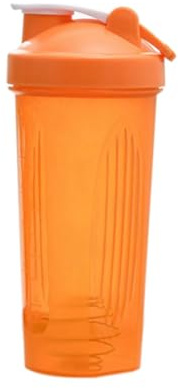 Flaroey Vaso Coctelera Deportivo PortáTil Conveniente Vaso Agitador 600 Ml Botella Coctelera de PláStico Adultos Naranja
