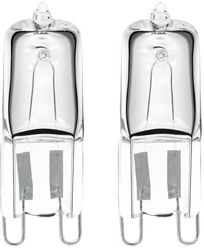 2er Pack Halogen G9 40W 230V Backofenlampe, G9 Glühbirne Leuchtmittel für Backofen, Mikrowelle, Oleranz bis 300 Grad C, Warmweiß