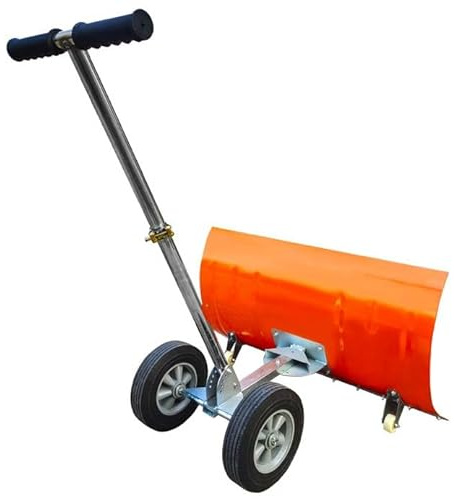 Pelle à neige rotative 5 positions Hauteur et inclinaison Lame en acier avec roues en caoutchouc pour un déneigement efficace
