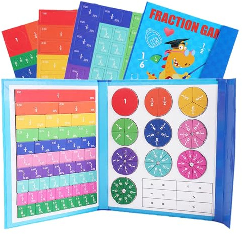 Set di tessere per frazioni magnetiche - Pezzi del cerchio delle frazioni, kit di manipolazione matematica, aiuti visivi per i numeri, materiali didattici per le classi elementari, materiale didattico