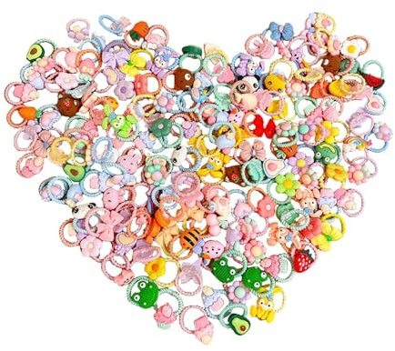 100 Stück Bunte Haargummis für Mädchen – Elastische Kinder Haargummi