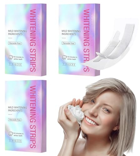 42 tiras blanqueadoras de dientes, tiras de blanqueamiento dental, tiras para blanquear los dientes, fáciles de usar, eliminar la decoloración dental y garantizar una sonrisa blanca brillante