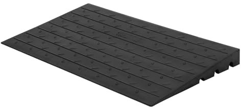 GarveeTech Heavy Duty Rubber Threshold Ramp with 4cm (1.5) Rise – Solid Kerb Ramp for Wheelchairs, Mobility Scooters, UPVC Doorways, Driveways & Steps – 1134kg Capacity (109 x 34 x 4 cm)