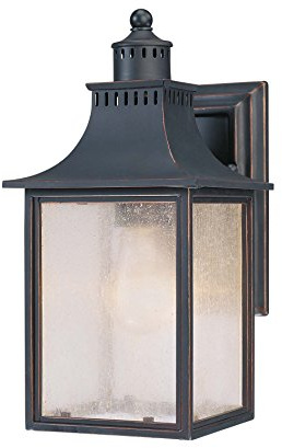 Savoy House 5-254-25 Monte Grande Modern Farmhouse Rustic Pale Cream Seeded Glass Outdoor Wall Lantern, 1-Light 40 Watt, 12 H x 6 W, Slate