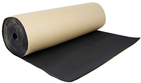 sourcingmap 60cmX100cm Aislante Térmico Insonorizante Forro Papel Adhesivo 5mm de Espesor Espuma Aislante Acústico Insonorización Coche Negro