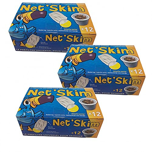 jardiboutique - 36 Net Skim, pré-Filtre jetable pour Skimmer - 3 Boite de 12 Pieces.