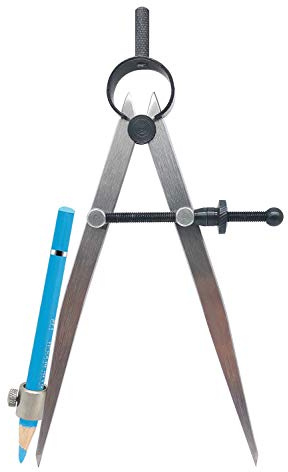 ZLKSKER Compas professionnel de précision à ressort de 15,2 cm avec porte-crayon, séparateur d'étrier, boussole à aile