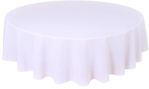 Qualitäts Tischdecke Textil Rund 140 cm, Farbe wählbar Weiß