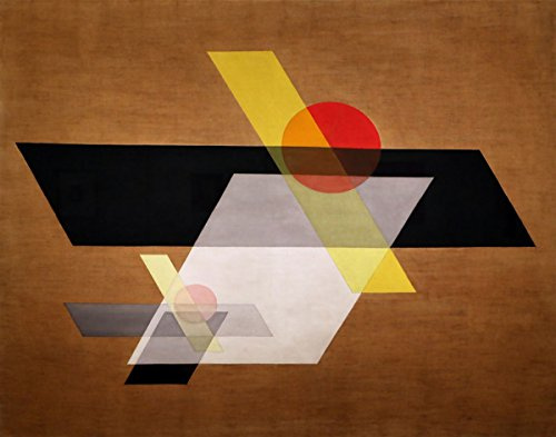 WallBUddy László Moholy Nagy Bauhaus Stil geometrischer Kunstdruck geometrische Wand-Kunst Bauhaus Kunst Bauhaus Grafik Design Bauhaus Poster Bauhaus Kunstdruck braun (21x30cm (A4))