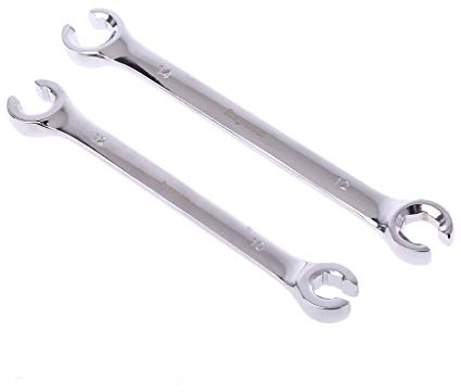 BIlinli 2 Unids 10x12mm 12x14mm Llave de Tuerca abocinada Llave de Tubo de Freno Juego de Herramientas de Seis Puntos para reparación de vehículos