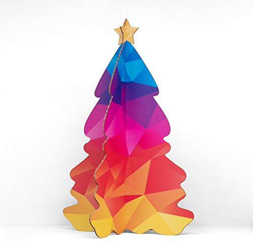 Jack der Alternative Weihnachtsbaum (190 cm) - 100% nachhaltig & plastikfrei - 1 Stück (Polygon-Bunt)