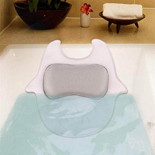 HAIBI Badewannenkissen, 3D Weiche rutschfeste Bad Kissen wasserdichte Kopfstütze Nackenkissen Mit Rückenlehne Saugnapf Für Home Spa