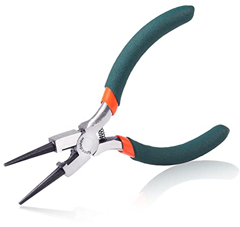 SPEEDWOX Mini Round Nose Pliers, 5 Wire Bending Pliers with Cutter, Jewelry Making Pliers for Precision Beading DIY Hobby Work Craft