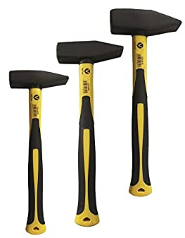 Jeu de 3 marteaux de serrurier Pro avec Manche en Fibre de Verre 300g 800g 1000g