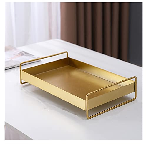 WKXCTS Plancher Golden Storage Ferough Fer à Repasser Dessert Plateau Gourmet Bijoux De Sangt de Bureau Multifonctionnel Accueil Décoration (Color : Golden)