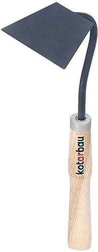 KOTARBAU® Kleine Gartenhacke mit Holzstiel 20 cm Hacke mit Stahlkopf 10 x 6 cm Gartenwerkzeug Unkrauthacke Pflanzhake Gartenzubehör Gartengeräte