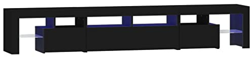 vidaXL Mobile Porta TV con Luci LED Nero 230x36,5x40 cm