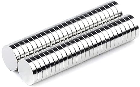 Massway 50 Stück Neodym Magnete 10 x 2mm Mini Rund Stark Kühlschrankmagnete Klein für Magnettafel, Whiteboard, Kühlschrank