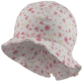 Sterntaler Sonnenhut Blumen - Schirmmütze Baby mit Nackenschutz - Sommerhut Mädchen aus anschmiegsamem Bio -Baumwolle - Sonnenhut Baby mit Aufdruck - gefüttert mit Batist
