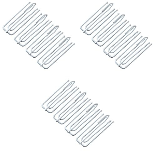 Cabilock 24piezas Ganchos para Cortinas De Acero Inoxidable Diseño De Cuatro Puntas para Cortinas De Ventana y Accesorios De Drapeado