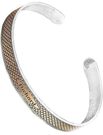 Silbernes Herrenarmband. Vergoldeter Armreif. Personalisiertes Herrenarmband mit Gravur. Dickes Namensarmband für Ihn. Individuelles Jubiläumsgeschenk in Silber für Männer.