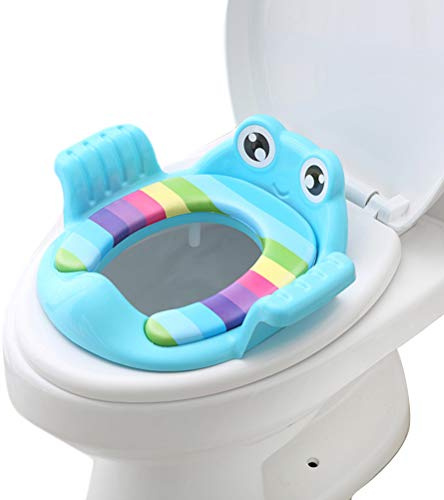 Sedile WC Regolabile per Vasino per Bambini, Antiscivolo, con Maniglie, Forma Cartone Animato, Facile da Installare e Smontare, Materiale di Sicurezza per Sedile WC per Bambini