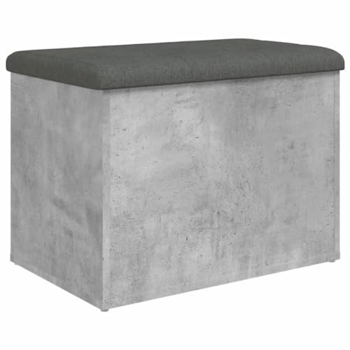 vidaXL Banco con almacenaje Madera ingeniería Gris hormigón 62x42x45cm