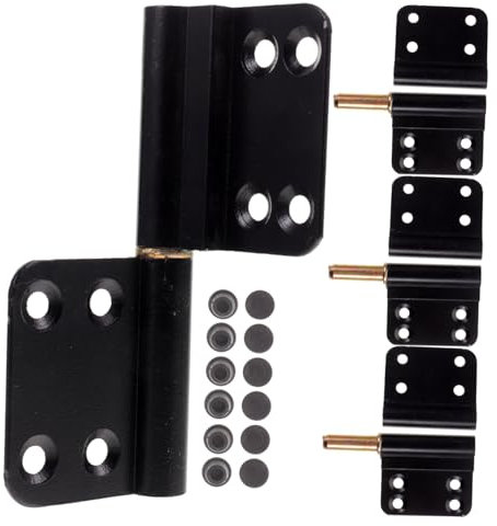 Veemoon 4pièces Charnières De Porte Robustes Pour Salle De Bain Lot De Charnières Amovibles Adaptées Aux Portes Intérieures Et Extérieures Installation Facile Finition Noire