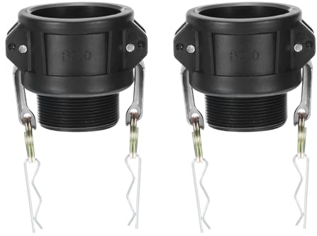 PATIKIL Poly Cam Lock Fittings, 2 Stück 1 Part B Männlicher Adapter x Weibliches NPT-Gewinde Cam Groove Schlaucharmaturen Polypropylen Cam Lock Fittings, Schwarz