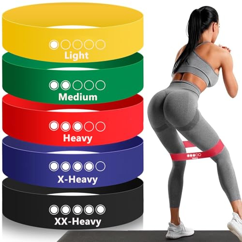 FOLAI Widerstandsbänder, [5er Set] Fitnessband Resistance Bands Sport Gymnastikband Mit Aufbewahrungstasche für Muskelaufbau,Yoga,Gymnastik usw