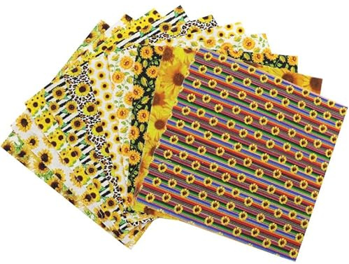 7 st/set 50 x 50 cm 100 % bomull lapptäcke tygpaket sytyg bomull tyg tygpaket quiltning (solrosserier 2#)