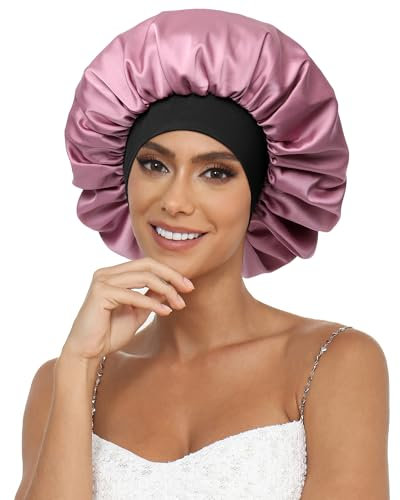 WELROG Doppelseitig Satin Haarhaube für Damen - Schlafhaube Seide zum Nacht Haarhaube für die Nacht für Damen Bonnet Sleep Cap
