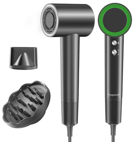 Hair Dryer with Diffuser,1-4min Fast Dry by 1400w, 3 Heat/Cool Wind Level,0.86lb Lightweight, 49db Low Noise, 2 Billion Plasma, Industry-Leading High-Speed Brushless Motor Blow Dryer for Home Travel