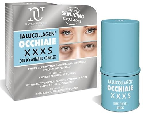 IALUCOLLAGEN OCCHIAIE XXXS STICK | Crema contorno occhi con ICY ANTARCTIC COMPLEX e Peptidi Bioattivi e Acidi Ialuronici per Illuminare e Ridurre le Occhiaie | Contorno occhi Occhiaie Natur Unique 5ml