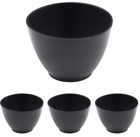 Connex Gipsbecher Ø 120 x 85 mm - schwarz - Konische Form - Robustes & flexibles Weich-PVC - Zum Anrühren von Gips, Spachtelmasse & Co. / Anrührbecher/Gipsschale / COX880150 (Packung mit 4)