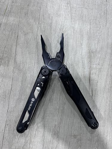 BIBURY Multiherramienta de alicates, navaja multiusos de acero inoxidable con tijeras y juego de destornilladores, portátiles alicates plegables para la trabajo exterior, camping, reparación - Pro-N