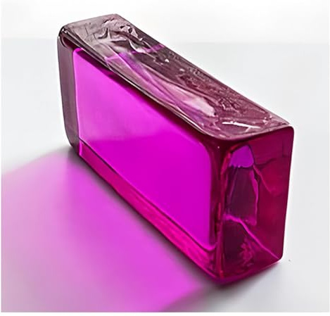 QZLNONTK Mattoni di Vetro Trasparenti Colorati - Mattoni di Cristallo rettangolari for Decorazioni for casa, Ufficio, Bar e Hotel(Purple)