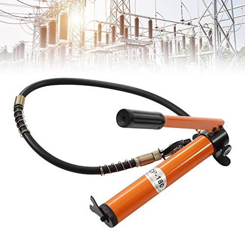 Manual Hydraulic Pump, 70Mpa Portable Hand Ram Pump with 1m Hose, 0.2L/ s High-Pressure Speed, for Industry Hydraulic Tools Hydraulic Cylinders Cutting Machines, Orange