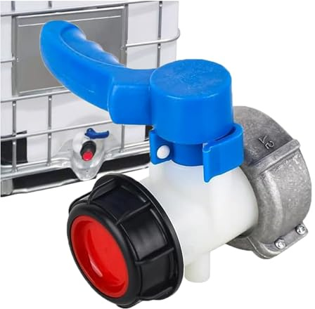 IBC Tank Zubehör IBC Absperrhahn DN50 75mm IBC Adapter Kugelhahn, IBC Container Klappenhahn für IBC Container, Regentonne, Wassertank