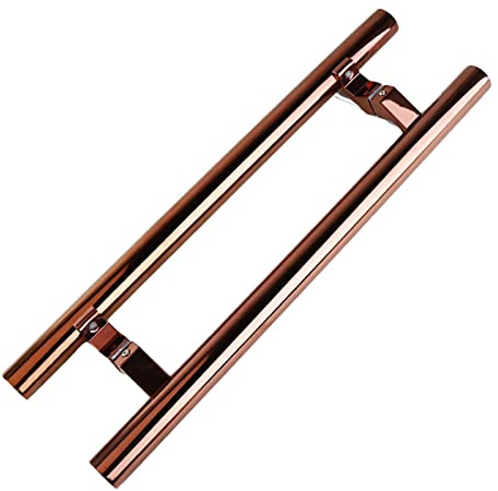 GLETSF Maniglia per Porta Scorrevole Interna Ed Esterna, Maniglie per Porta Scorrevole Moderna in Acciaio Inox, Design Bifacciale H/Nero/150 Cm/59 Pollici-Rose Gold-120Cm/47.2In