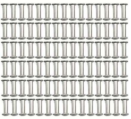 Chicago-Schrauben, Ledernieten, 100 Sets vernickelte kurze Chicago-Schrauben, Bindeschrauben for Scrapbook-Fotoalben, Nagelnieten, Druckknöpfe for Bücher, Stoßschrauben(M5 x 15mm)