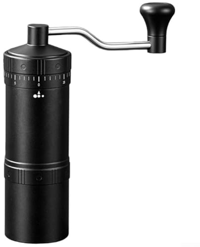 Moulin à café manuel portable, avec manivelle et bavures en acier inoxydable, taille de mouture réglable pour expresso, goutte à goutte et café à presser (noir 1)